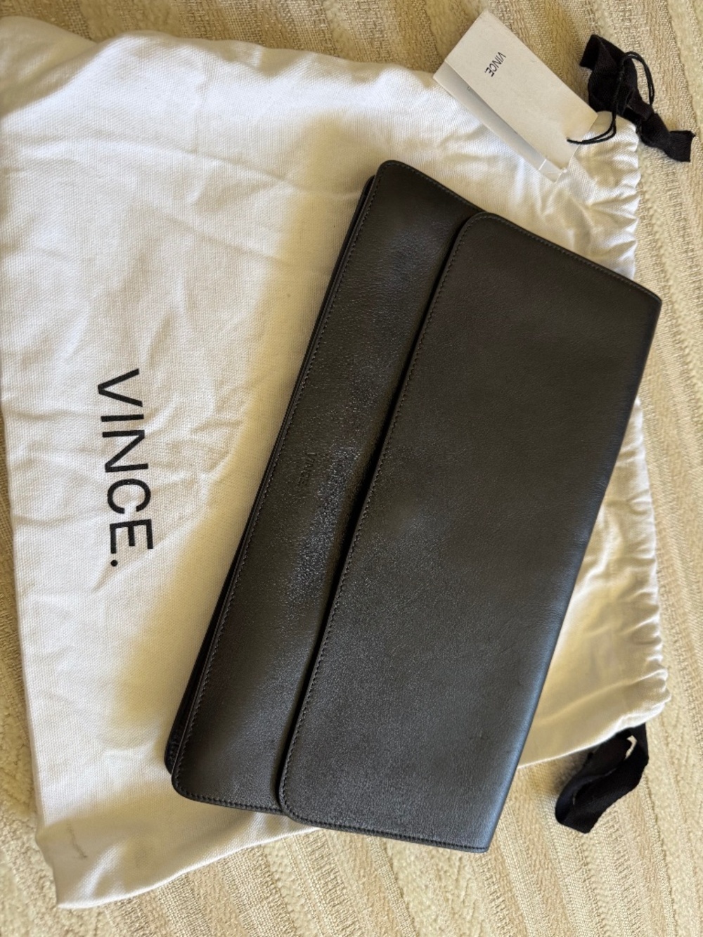 VINCE leather clutch